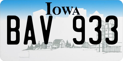 IA license plate BAV933