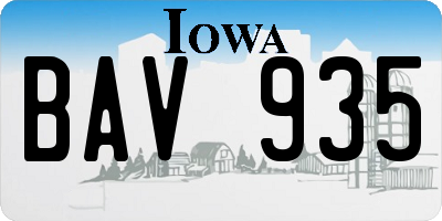 IA license plate BAV935