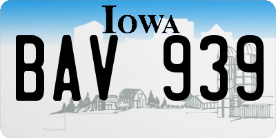 IA license plate BAV939