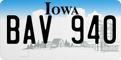 IA license plate BAV940