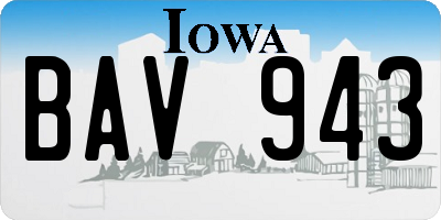 IA license plate BAV943