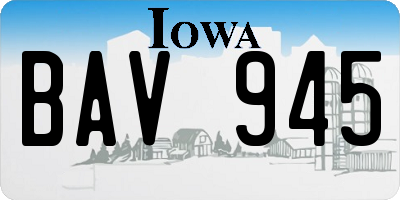IA license plate BAV945