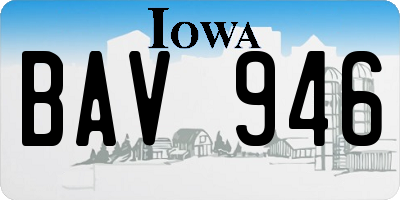 IA license plate BAV946