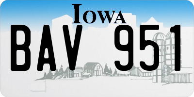 IA license plate BAV951