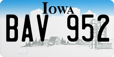 IA license plate BAV952