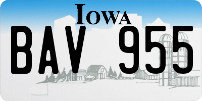 IA license plate BAV955