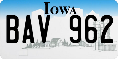 IA license plate BAV962