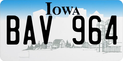 IA license plate BAV964