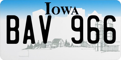 IA license plate BAV966