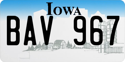 IA license plate BAV967