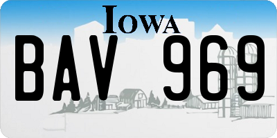 IA license plate BAV969