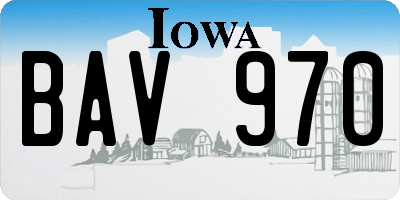 IA license plate BAV970