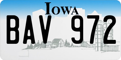 IA license plate BAV972