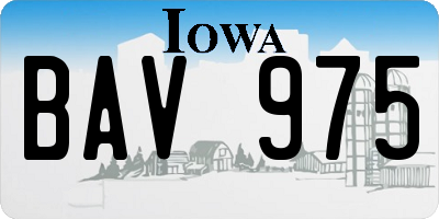 IA license plate BAV975