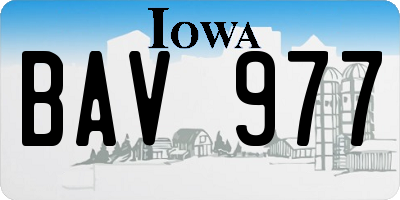 IA license plate BAV977