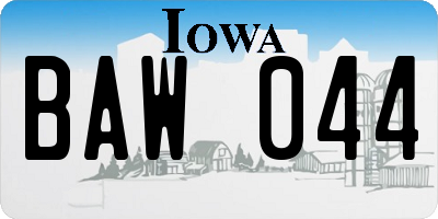 IA license plate BAW044