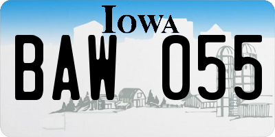 IA license plate BAW055