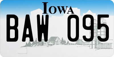 IA license plate BAW095