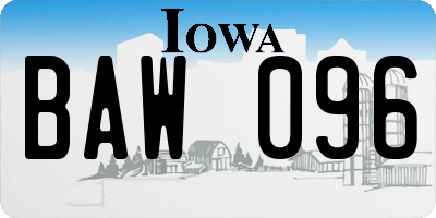 IA license plate BAW096