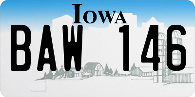 IA license plate BAW146