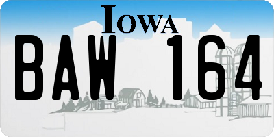 IA license plate BAW164