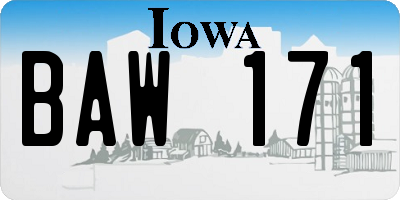 IA license plate BAW171