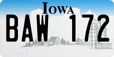 IA license plate BAW172