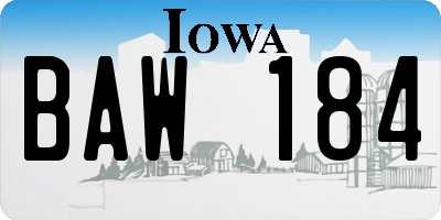 IA license plate BAW184