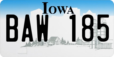 IA license plate BAW185