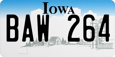 IA license plate BAW264