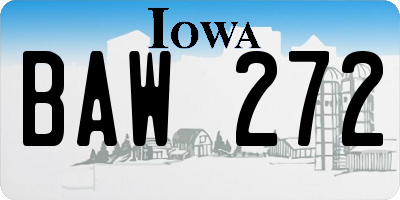 IA license plate BAW272