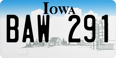 IA license plate BAW291