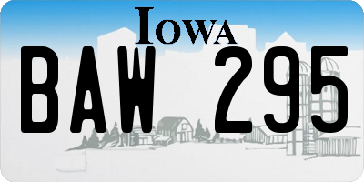IA license plate BAW295