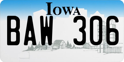 IA license plate BAW306