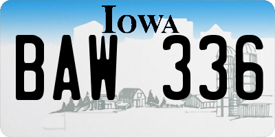 IA license plate BAW336