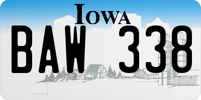 IA license plate BAW338