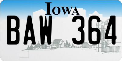 IA license plate BAW364