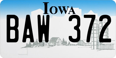 IA license plate BAW372