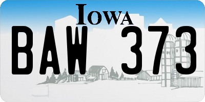 IA license plate BAW373