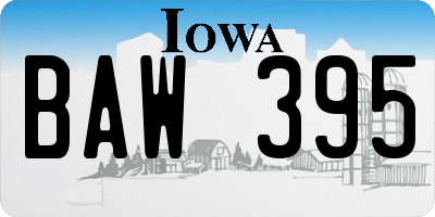 IA license plate BAW395