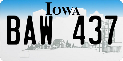 IA license plate BAW437