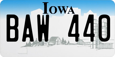 IA license plate BAW440