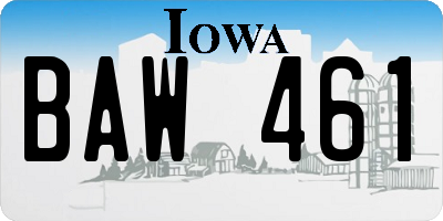 IA license plate BAW461