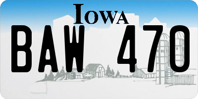 IA license plate BAW470