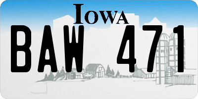 IA license plate BAW471