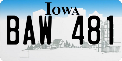 IA license plate BAW481