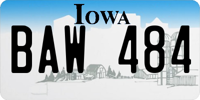 IA license plate BAW484