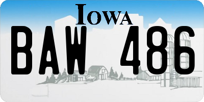 IA license plate BAW486