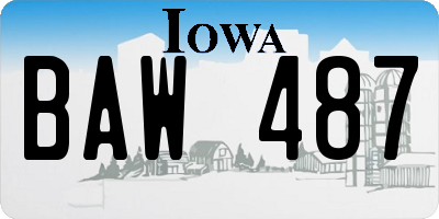 IA license plate BAW487
