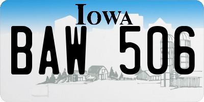 IA license plate BAW506